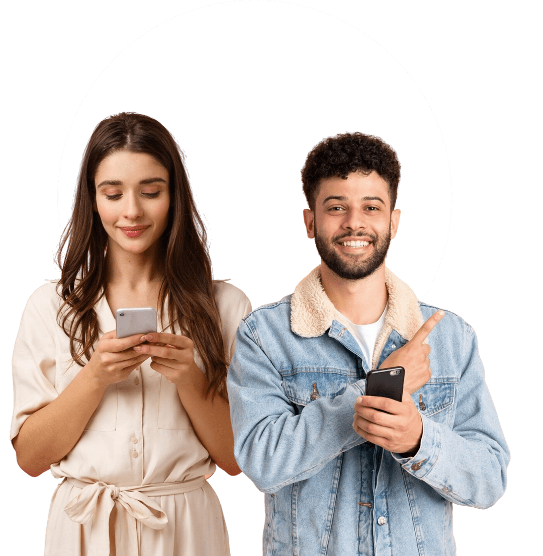 People using phones